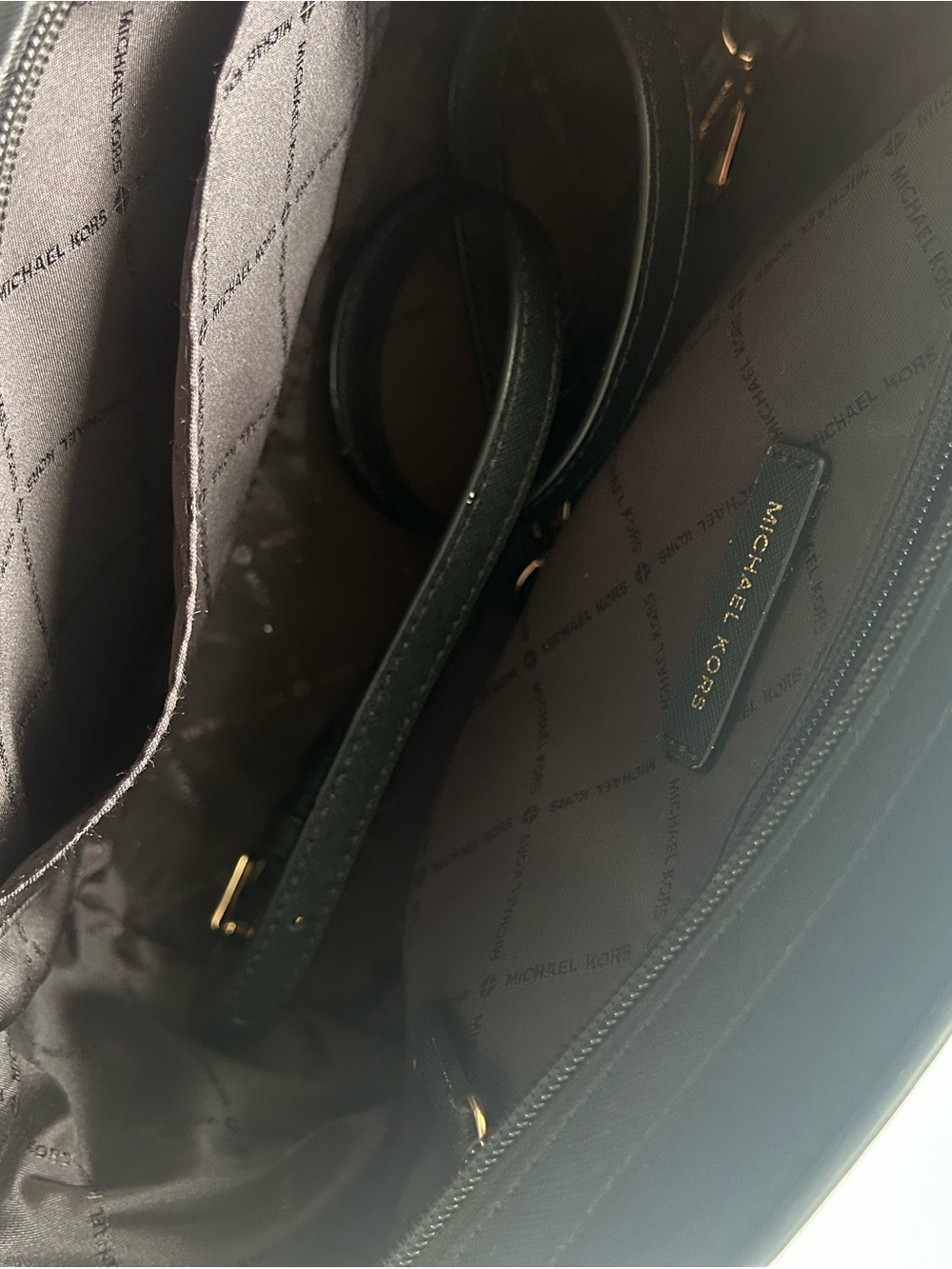 Michael Kors Black Structured Saffiano Satchel with Gold Hardware - Picture 7 of 10